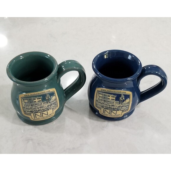 Deneen Pottery Inn at Harbor Hill Marina Connecticut Thrown Pottery Coffee Mugs - Picture 1 of 11